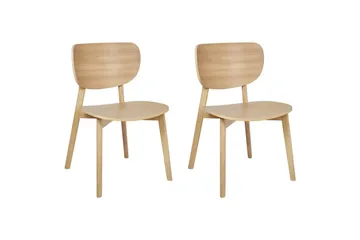 Matsalsstol Beliani Overly set om 2 Ljus Trä NO_BRAND Light wood - Møbler - Stoler - Spisestuestoler & kjøkkenstoler