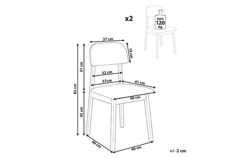 Matsalsstol Beliani Scandia set om 2 Ljus Trä-Beige Light grey - Møbler - Stoler - Spisestuestoler & kjøkkenstoler