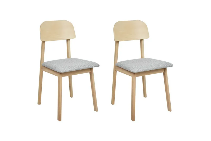 Matsalsstol Beliani Scandia set om 2 Ljus Trä-Beige Light grey