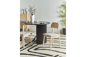 Matsalsstol Beliani Scandia set om 2 Ljus Trä-Beige Light grey - Møbler - Stoler - Spisestuestoler & kjøkkenstoler