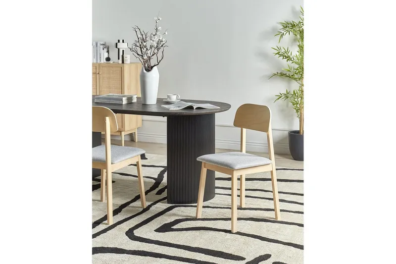 Matsalsstol Beliani Scandia set om 2 Ljus Trä-Beige Light grey - Møbler - Stoler - Spisestuestoler & kjøkkenstoler