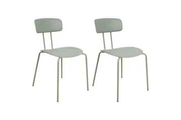 Matsalsstol Beliani Sibley set om 2 Light green - Møbler - Stoler - Spisestuestoler & kjøkkenstoler