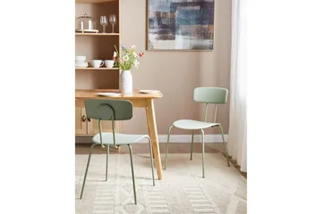 Matsalsstol Beliani Sibley set om 2 Light green - Møbler - Stoler - Spisestuestoler & kjøkkenstoler