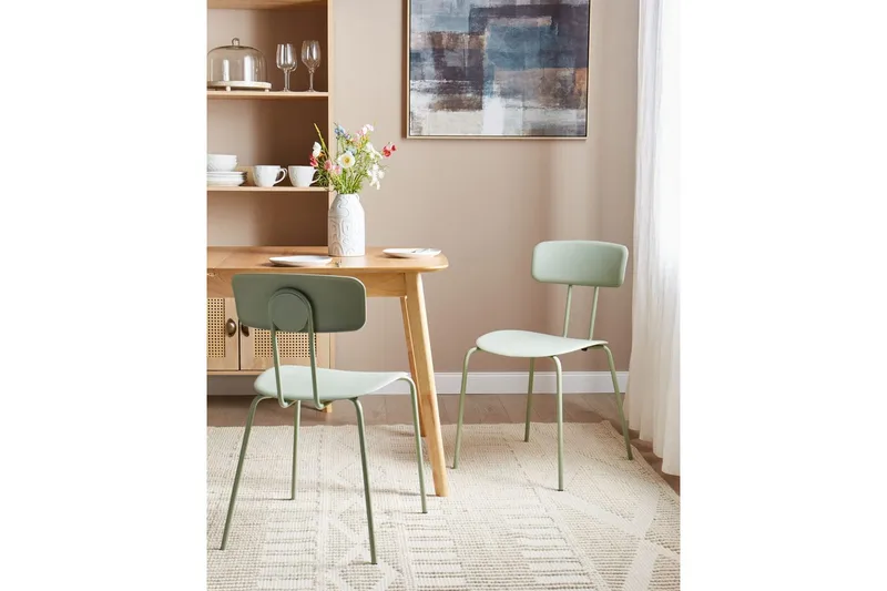 Matsalsstol Beliani Sibley set om 2 Light green - Møbler - Stoler - Spisestuestoler & kjøkkenstoler
