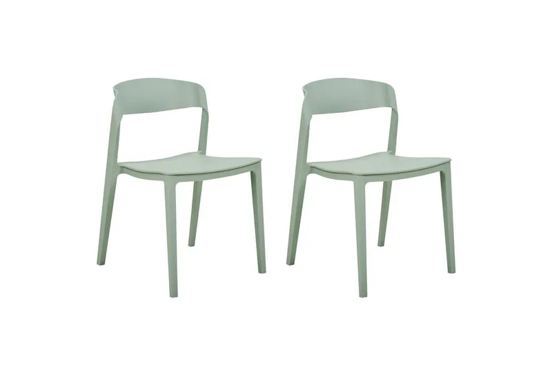 Matsalsstol Beliani Somers set om 2 Beige Mint Green