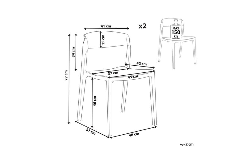 Matsalsstol Beliani Somers set om 2 Beige Mint Green - Møbler - Stoler - Spisestuestoler & kjøkkenstoler