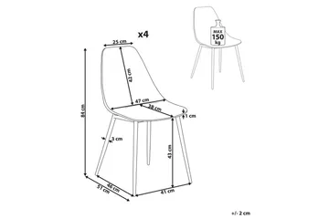 Matsalsstol Beliani Takilma set om 4 Transparent - Møbler - Stoler - Spisestuestoler & kjøkkenstoler