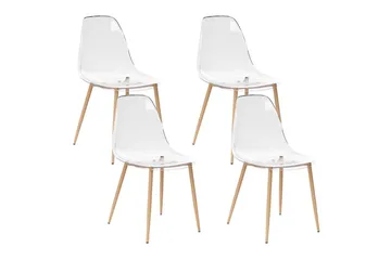 Matsalsstol Beliani Takilma set om 4 Transparent - Møbler - Stoler - Spisestuestoler & kjøkkenstoler