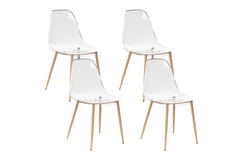 Matsalsstol Beliani Takilma set om 4 Transparent