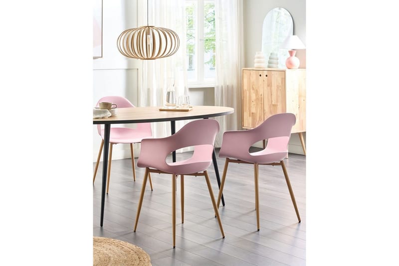 Matsalsstol Beliani Utica set om 2 Pink - Møbler - Stoler - Spisestuestoler & kjøkkenstoler