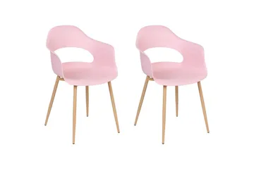 Matsalsstol Beliani Utica set om 2 Pink - Møbler - Stoler - Spisestuestoler & kjøkkenstoler