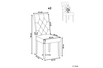 Matsalsstol Beliani Velva set om 2 Blå-Svart Dark blue - Møbler - Stoler - Spisestuestoler & kjøkkenstoler