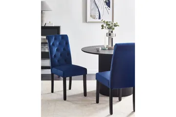 Matsalsstol Beliani Velva set om 2 Blå-Svart Dark blue - Møbler - Stoler - Spisestuestoler & kjøkkenstoler