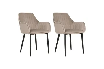 Matsalsstol Beliani Wellston set om 2 Taupe - Møbler - Stoler - Spisestuestoler & kjøkkenstoler