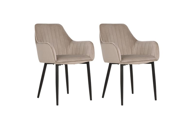 Matsalsstol Beliani Wellston set om 2 Taupe