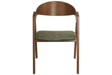 Matsalsstol Beliani Yuba set om 2 Grå-Mörkt Trä Dark green - Møbler - Stoler - Spisestuestoler & kjøkkenstoler