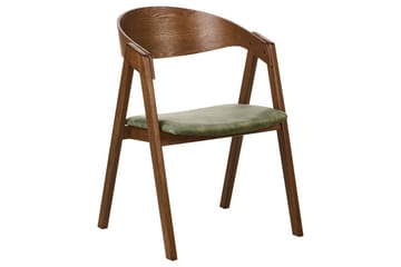 Matsalsstol Beliani Yuba set om 2 Grå-Mörkt Trä Dark green - Møbler - Stoler - Spisestuestoler & kjøkkenstoler