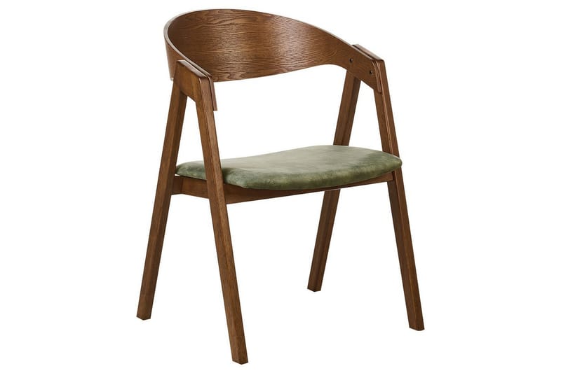 Matsalsstol Beliani Yuba set om 2 Grå-Mörkt Trä Dark green - Møbler - Stoler - Spisestuestoler & kjøkkenstoler