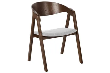 Matsalsstol Beliani Yuba set om 2 Grå-Mörkt Trä Light grey - Møbler - Stoler - Spisestuestoler & kjøkkenstoler