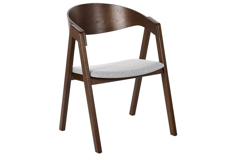 Matsalsstol Beliani Yuba set om 2 Grå-Mörkt Trä Light grey - Møbler - Stoler - Spisestuestoler & kjøkkenstoler