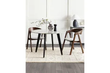 Matsalsstol Beliani Yuba set om 2 Grå-Mörkt Trä Light grey - Møbler - Stoler - Spisestuestoler & kjøkkenstoler