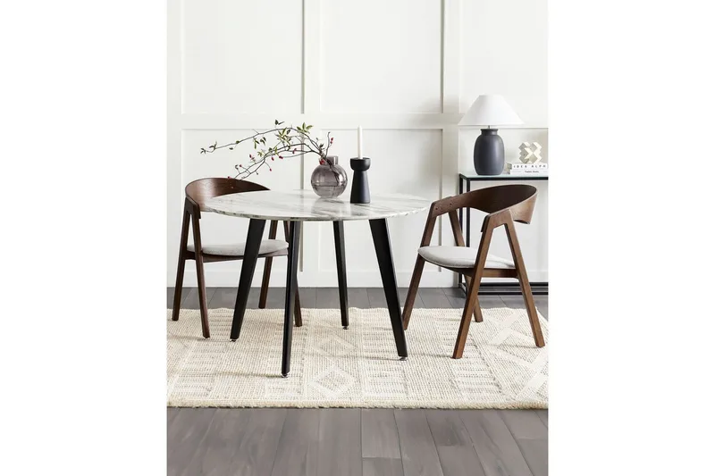 Matsalsstol Beliani Yuba set om 2 Grå-Mörkt Trä Light grey - Møbler - Stoler - Spisestuestoler & kjøkkenstoler