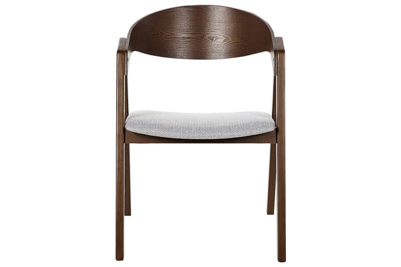 Matsalsstol Beliani Yuba set om 2 Grå-Mörkt Trä Light grey - Møbler - Stoler - Spisestuestoler & kjøkkenstoler