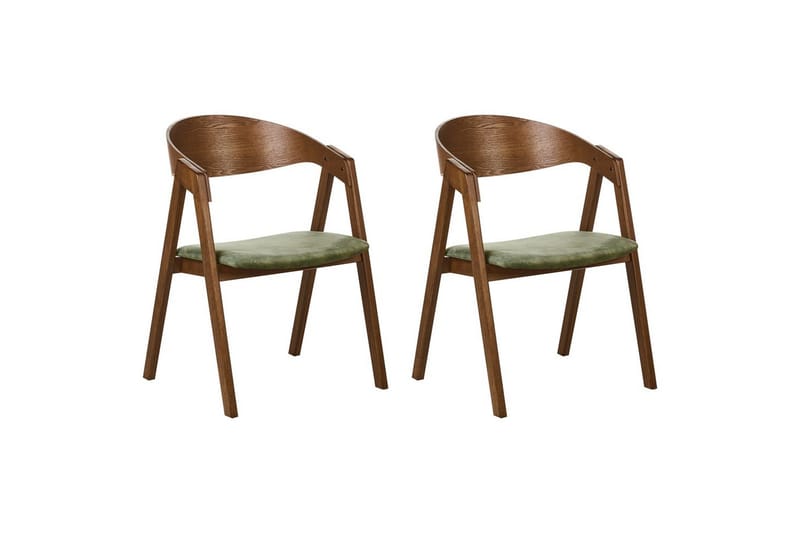 Matsalsstol Beliani Yuba set om 2 Grå-Mörkt Trä NO_BRAND Dark green