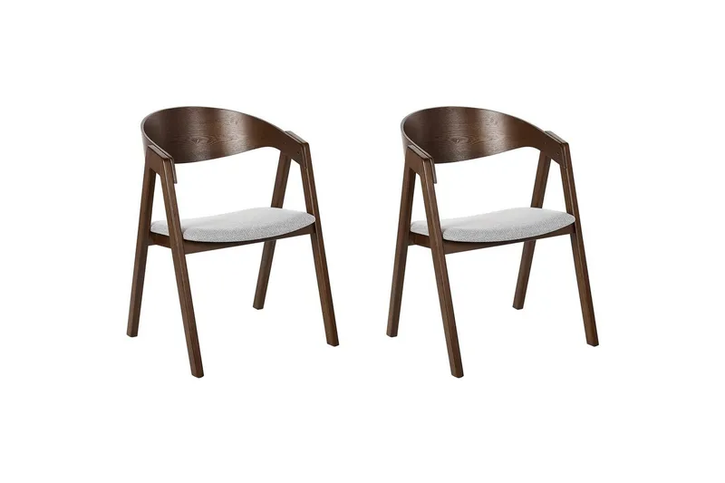 Matsalsstol Beliani Yuba set om 2 Grå-Mörkt Trä NO_BRAND Light grey