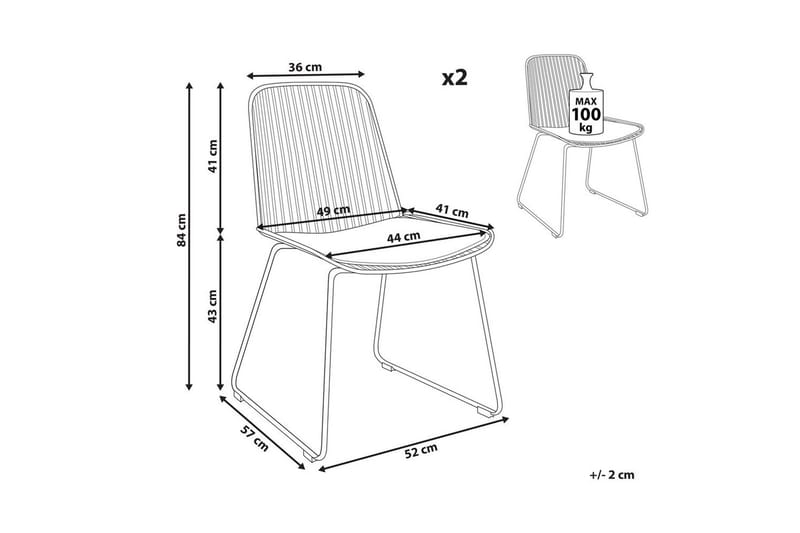 Matsalsstol Beliani Pensacola set om 2 GOLD - Møbler - Stoler - Spisestuestoler & kjøkkenstoler