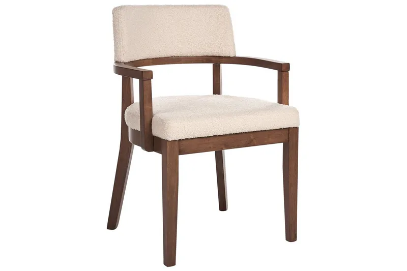 Matsalsstol Dalbo set om 2 Beige-Mörkt Trä Ljusbeige - Møbler - Stoler - Spisestuestoler & kjøkkenstoler