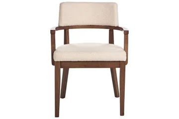 Matsalsstol Dalbo set om 2 Beige-Mörkt Trä Ljusbeige - Møbler - Stoler - Spisestuestoler & kjøkkenstoler