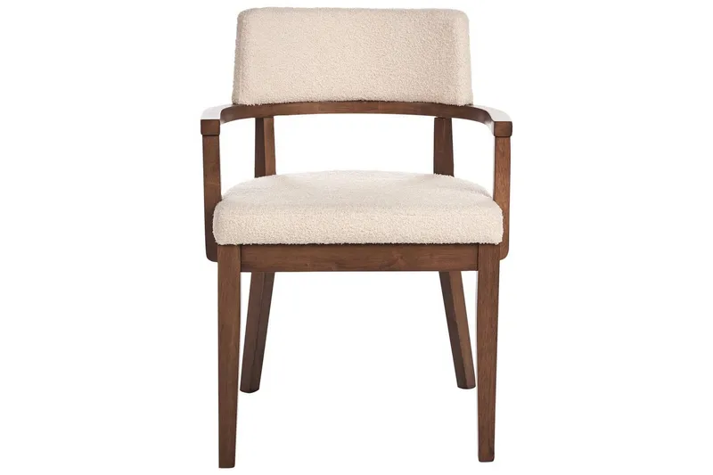 Matsalsstol Dalbo set om 2 Beige-Mörkt Trä Ljusbeige - Møbler - Stoler - Spisestuestoler & kjøkkenstoler