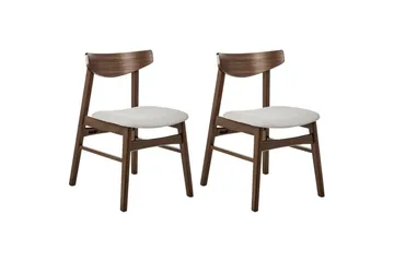 Matsalsstol Smiley set om 2 Mörkt Trä-Grått Light grey - Møbler - Stoler - Spisestuestoler & kjøkkenstoler