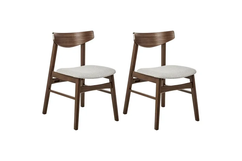 Matsalsstol Smiley set om 2 Mörkt Trä-Grått Light grey