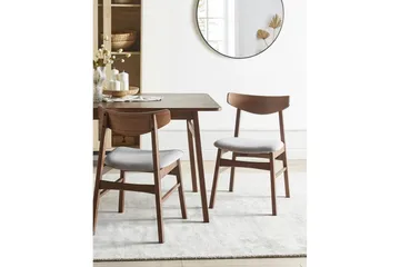 Matsalsstol Smiley set om 2 Mörkt Trä-Grått Light grey - Møbler - Stoler - Spisestuestoler & kjøkkenstoler