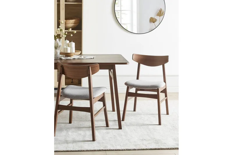 Matsalsstol Smiley set om 2 Mörkt Trä-Grått Light grey - Møbler - Stoler - Spisestuestoler & kjøkkenstoler