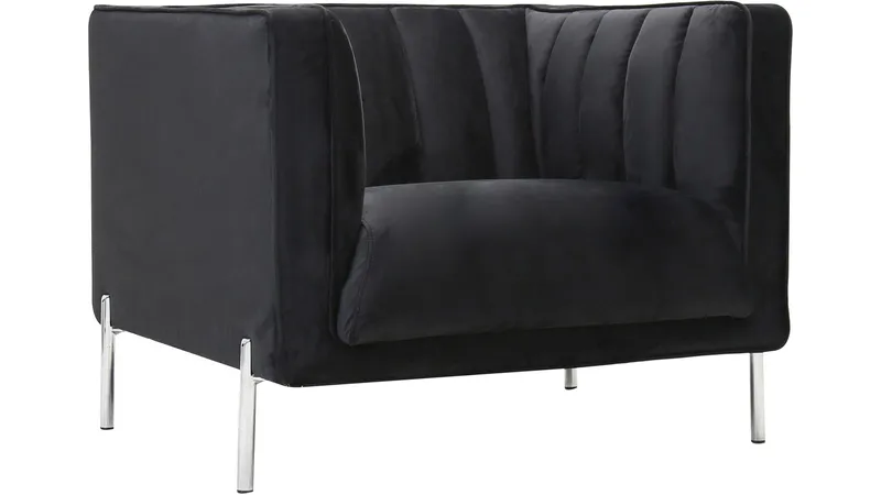 Mehara lenestol i fløyel, Svart
