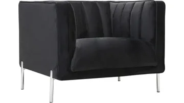 Mehara lenestol i fløyel - Svart - Møbler - Stoler - Lenestoler