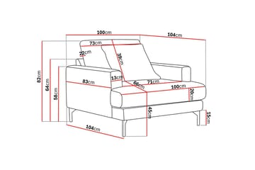 Menard Premium Lænestol i Chenille - Grå/Blå - Møbler - Stoler - Lenestoler