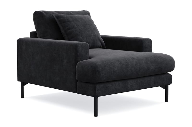 Menard Premium lenestol i chenille - Svart - Møbler - Stoler - Lenestoler