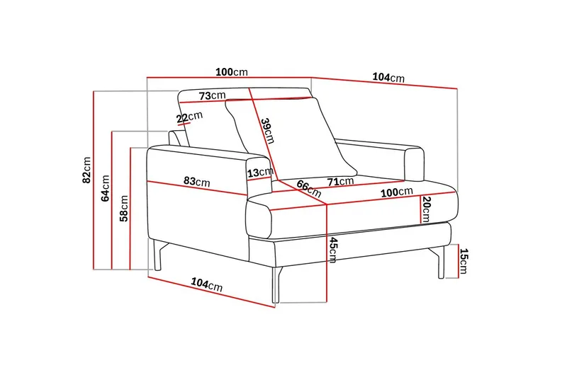 Menard Premium Lænestol i Chenille - Grå/Blå - Møbler - Stoler - Lenestoler
