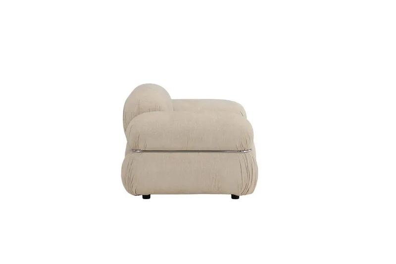 Mika Retro Lenestol i Stoff - Beige - Møbler - Stoler - Lenestoler