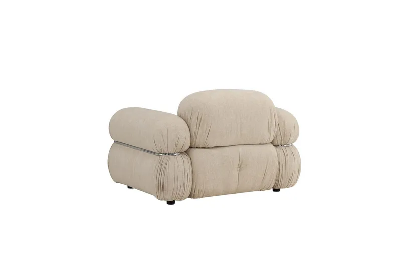 Mika Retro Lenestol i Stoff - Beige - Møbler - Stoler - Lenestoler