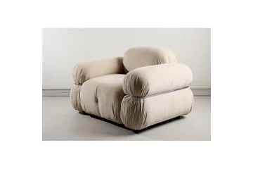Mika Retro Lenestol i Stoff - Beige - Møbler - Stoler - Lenestoler