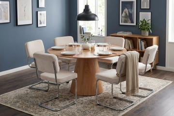 Milva Spisestol - Beige/Krom - Møbler - Stoler - Spisestuestoler & kjøkkenstoler