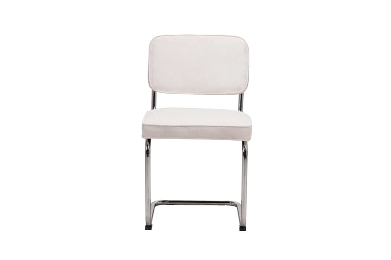 Milva Spisestol i Manchester retro - Beige/Krom - Møbler - Stoler - Spisestuestoler & kjøkkenstoler
