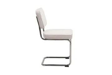 Milva Spisestol i Manchester retro - Beige/Krom - Møbler - Stoler - Spisestuestoler & kjøkkenstoler