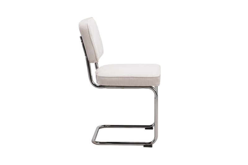 Milva Spisestol i Manchester retro - Beige/Krom - Møbler - Stoler - Spisestuestoler & kjøkkenstoler