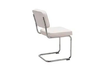 Milva Spisestol i Manchester retro - Beige/Krom - Møbler - Stoler - Spisestuestoler & kjøkkenstoler